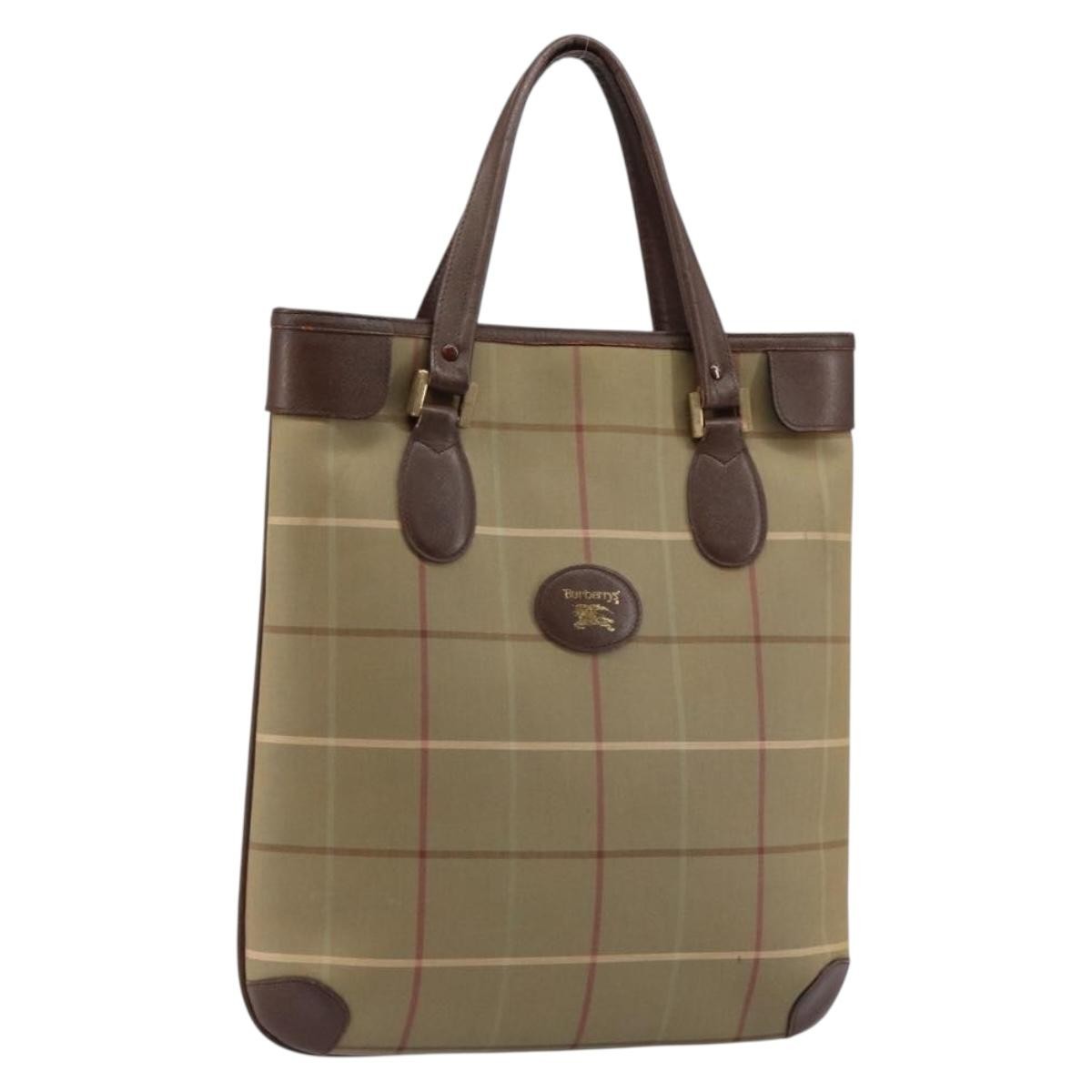 Burberry Nova Check Tote Canvas Check Pattern Beige Canvas Tote Bag Bag (Authentic Pre-Loved)