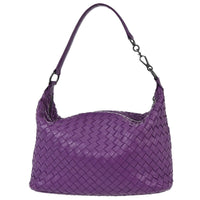 Bottega Veneta Zip Hobo Intrecciato Nappa Purple Leather Handbag (Pre-Loved)