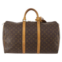 Louis Vuitton Keepall Bag Monogram Canvas Brown Canvas Travel Bag Bag (Authentic Pre-Loved)