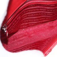 Prada Gaufre Chain Flap Shoulder Bag Nappa Leather Red Leather Shoulder Bag Bag (Pre-Loved)