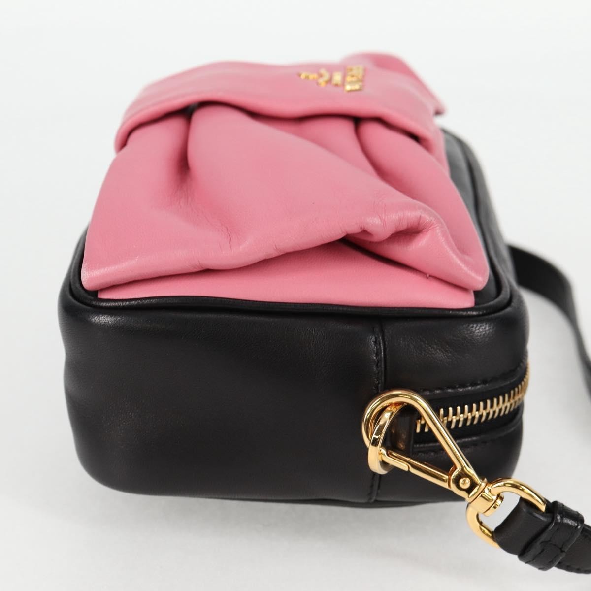 Prada Bow Camera Crossbody Bag Nappa Leather Black Leather Shoulder Bag Bag (Authentic Pre-Loved)