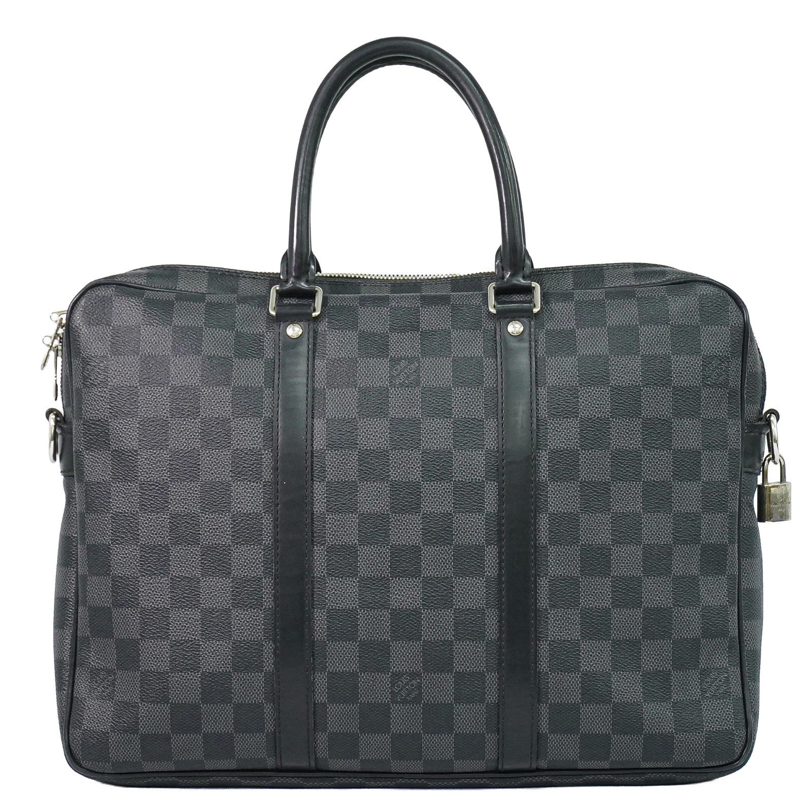 Louis Vuitton Louis Vuitton Porte-Documents Voyage Briefcase Damier Graphite Gray Canvas Briefcase Bag (Pre-Loved)