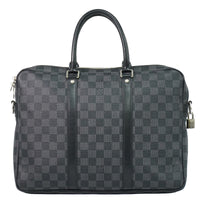 Louis Vuitton Louis Vuitton Porte-Documents Voyage Briefcase Damier Graphite Gray Canvas Briefcase Bag (Pre-Loved)