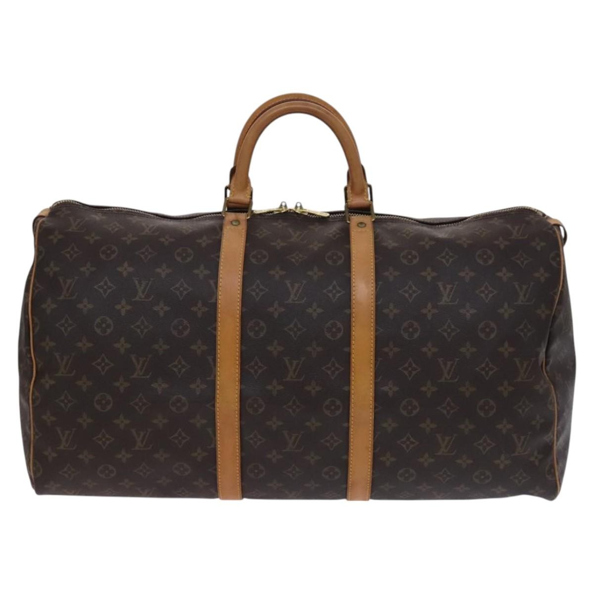 Louis Vuitton Keepall Bag Monogram Canvas Brown Canvas Travel Bag Bag (Authentic Pre-Loved)