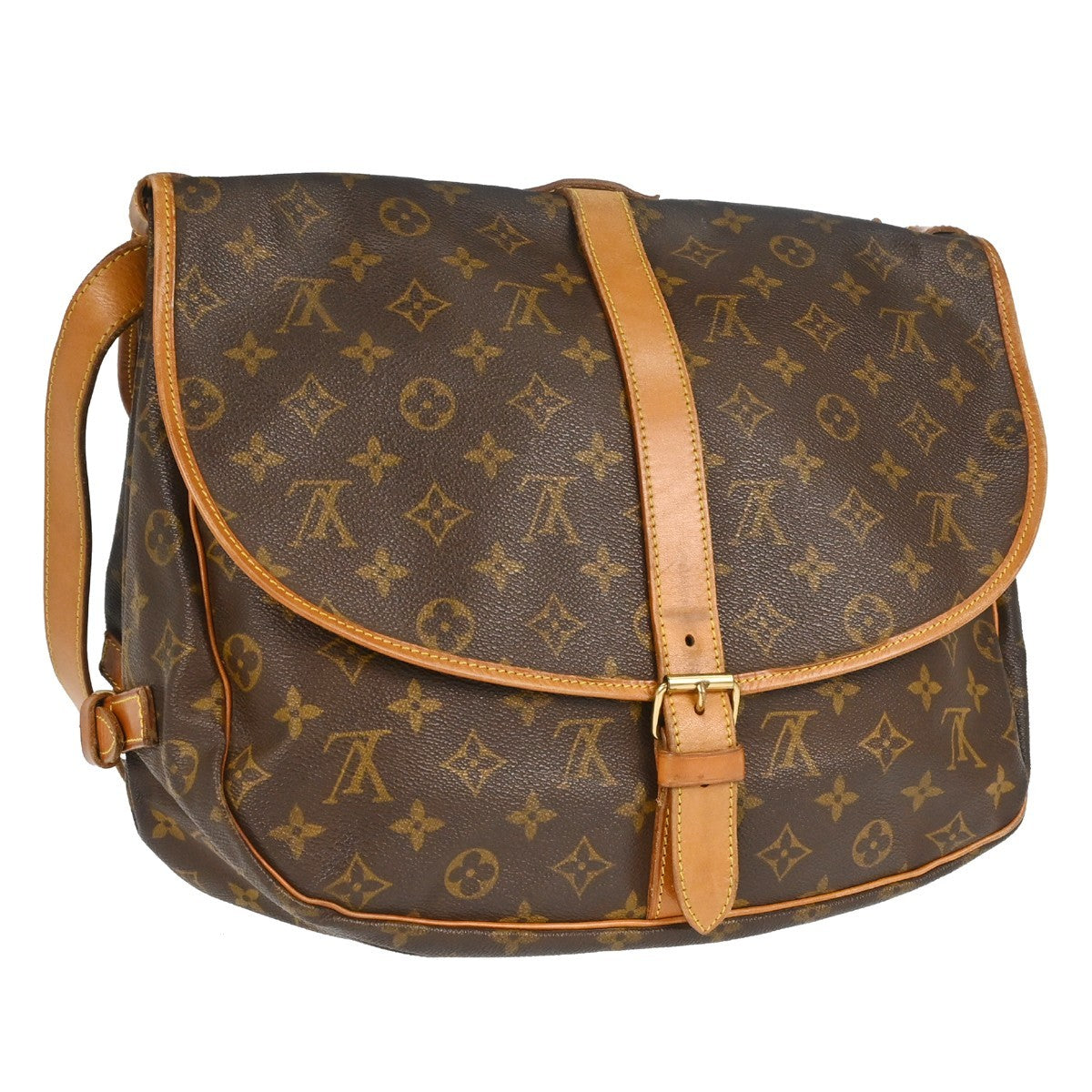 Louis Vuitton Louis Vuitton Saumur Handbag Monogram Canvas Brown Canvas Shoulder Bag Bag (Pre-Loved)