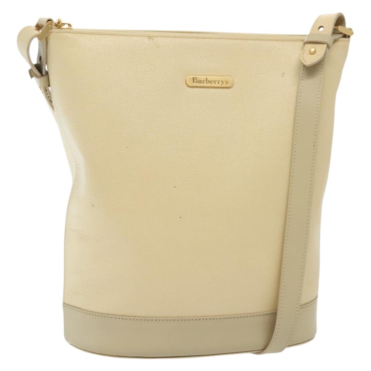 Burberry Shoulder Bag Leather Beige Leather Shoulder Bag Bag (Pre-Loved)