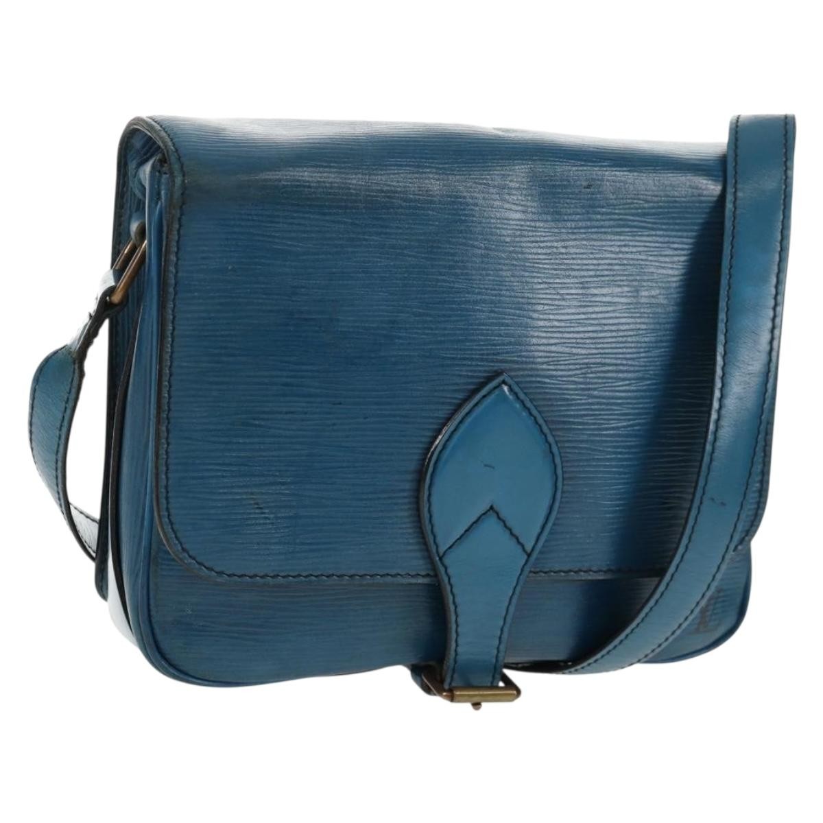 Louis Vuitton Cartouchiere Handbag Epi Leather Blue Leather Shoulder Bag Bag (Pre-Loved)