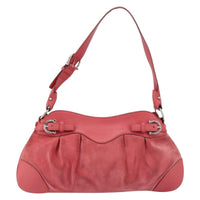 Salvatore Ferragamo Gancini Shoulder Bag Suede Pink Suede Shoulder Bag Bag (Authentic Pre-Loved)