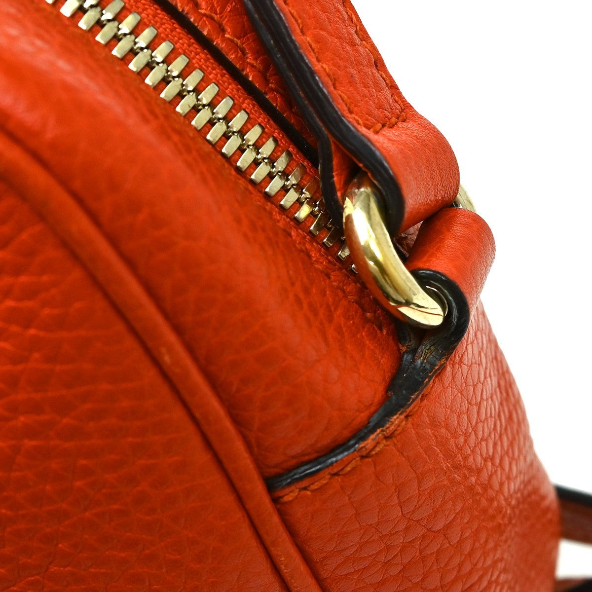 Gucci Soho Chain Crossbody Bag Leather Orange Leather Shoulder Bag Bag (Pre-Loved)