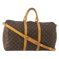 Louis Vuitton Keepall Bandouliere Bag Monogram Canvas Brown Canvas Travel Bag Bag (Authentic Pre-Loved)