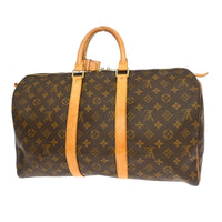 Louis Vuitton Keepall Bag Monogram Canvas Brown Canvas Travel Bag Bag (Authentic Pre-Loved)