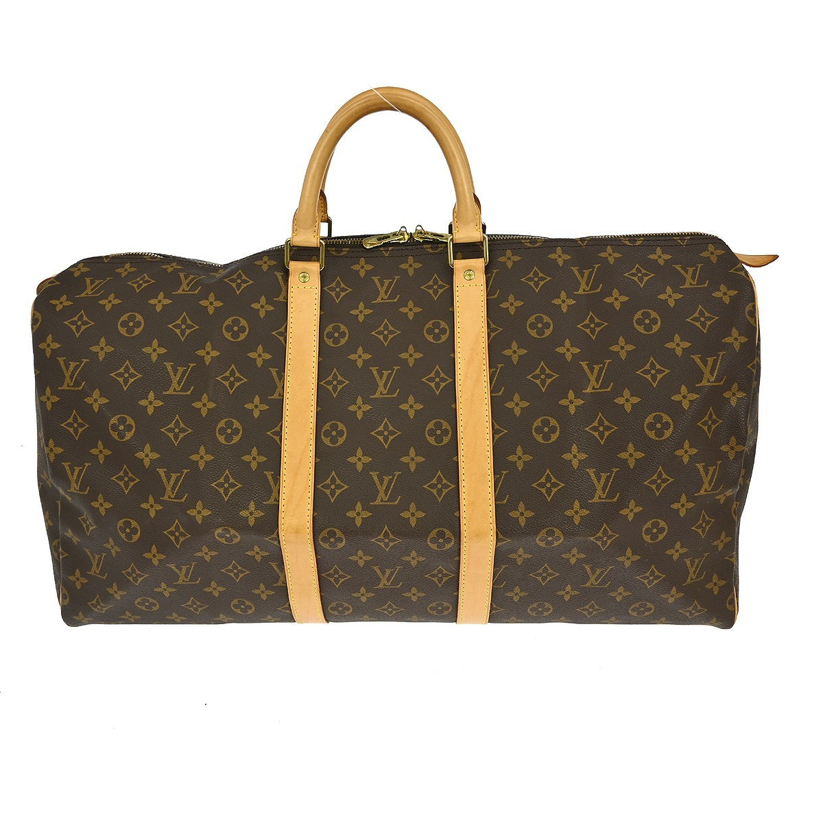Louis Vuitton Keepall Bag Monogram Canvas Brown Canvas Travel Bag Bag (Authentic Pre-Loved)