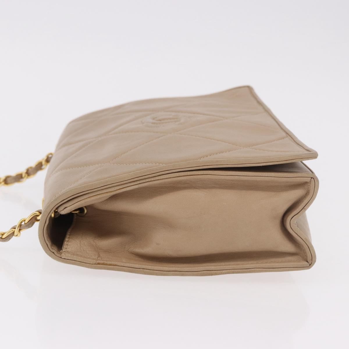 Chanel Chanel Flap Chain Shoulder Bag Leather Beige Leather Shoulder Bag Bag (Authentic Pre-Loved)