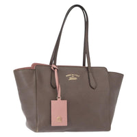 Gucci Swing Tote Leather Gray Leather Tote Bag Bag (Pre-Loved)