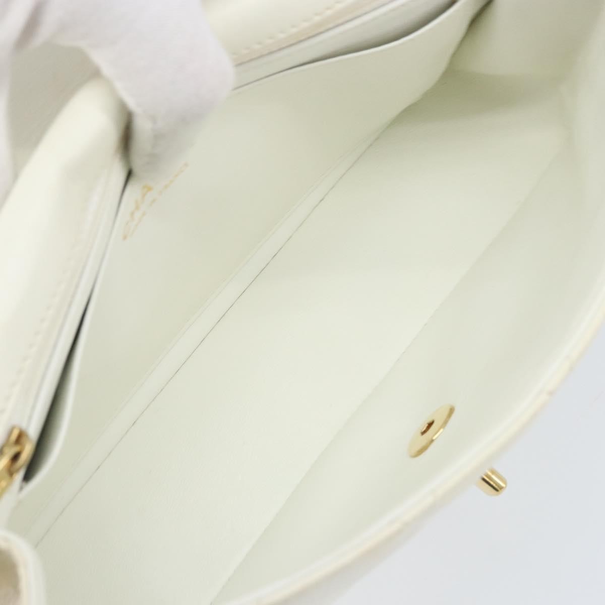 Chanel Vintage Punched Edge Classic Single Flap Bag Quilted Lambskin White Leather Shoulder Bag Bag (Pre-Loved)