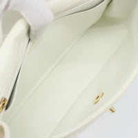 Chanel Vintage Punched Edge Classic Single Flap Bag Quilted Lambskin White Leather Shoulder Bag Bag (Pre-Loved)