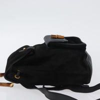 Gucci Gucci Bamboo Backpack Daim Black Suede Backpack Bag (Authentic Pre-Loved)