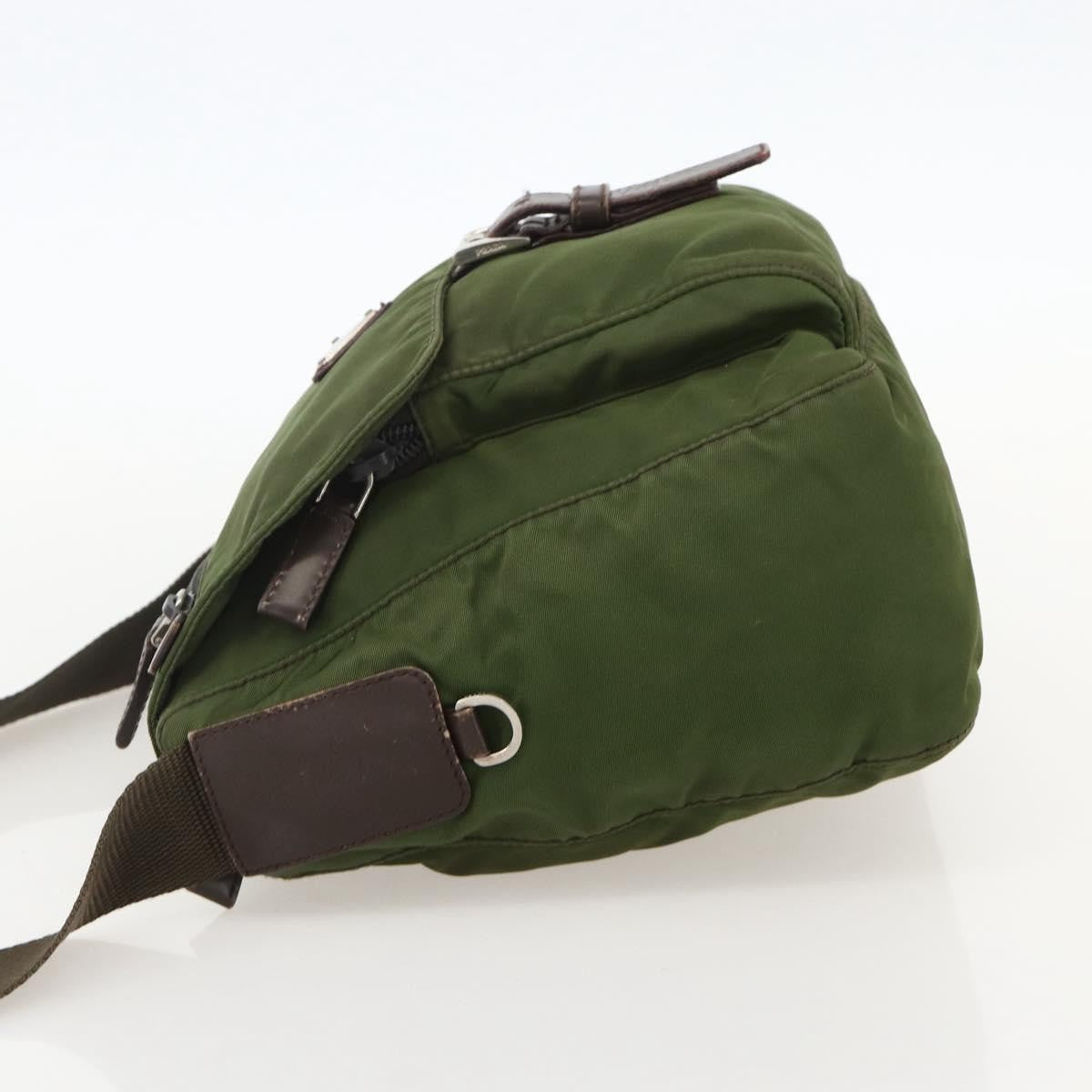 Prada Buckle Messenger Bag Tessuto Green Nylon Shoulder Bag Bag (Pre-Loved)