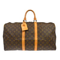 Louis Vuitton Keepall Bag Monogram Canvas Brown Canvas Travel Bag Bag (Pre-Loved)