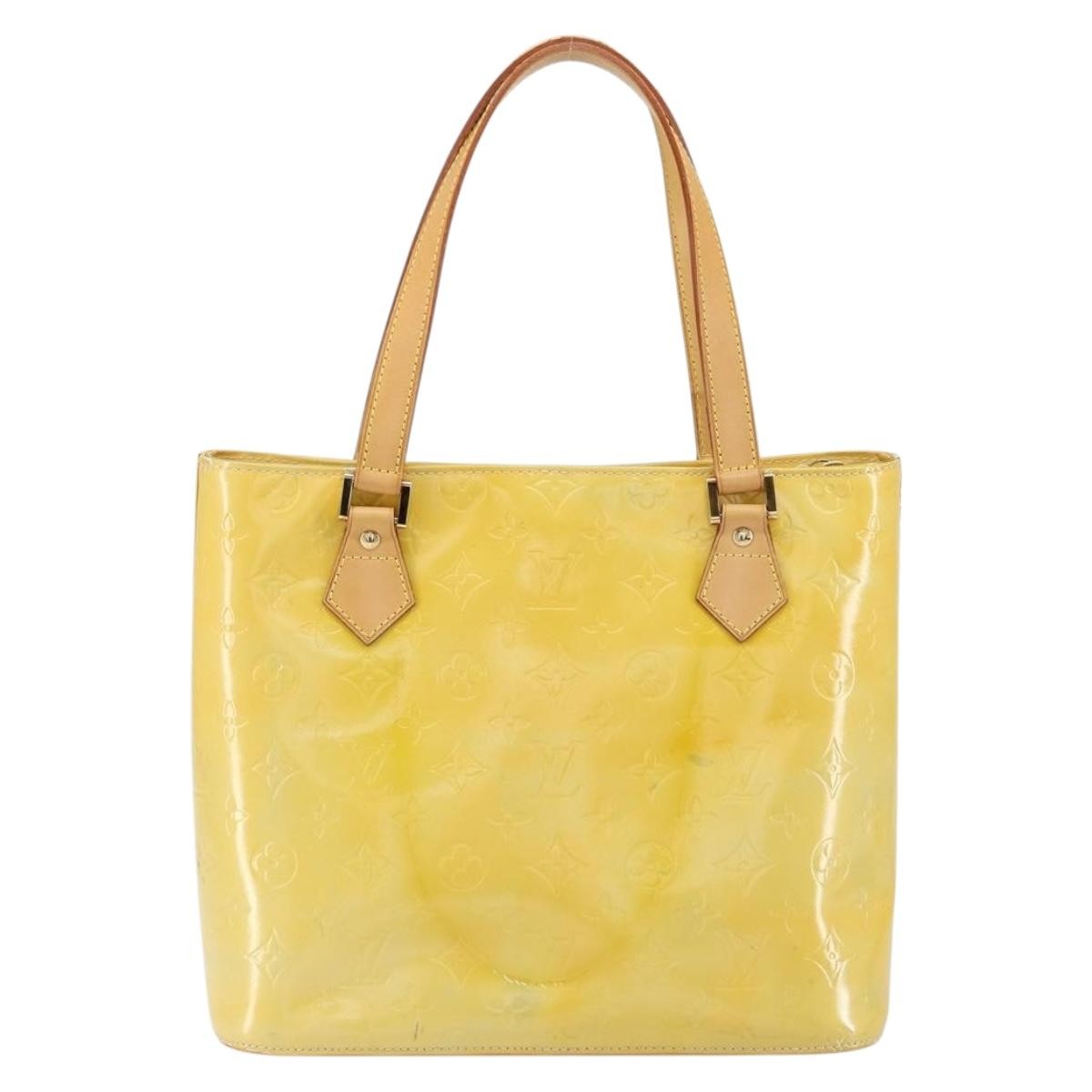 Louis Vuitton Houston Handbag Monogram Vernis Yellow Patent_Leather Tote Bag Bag (Pre-Loved)