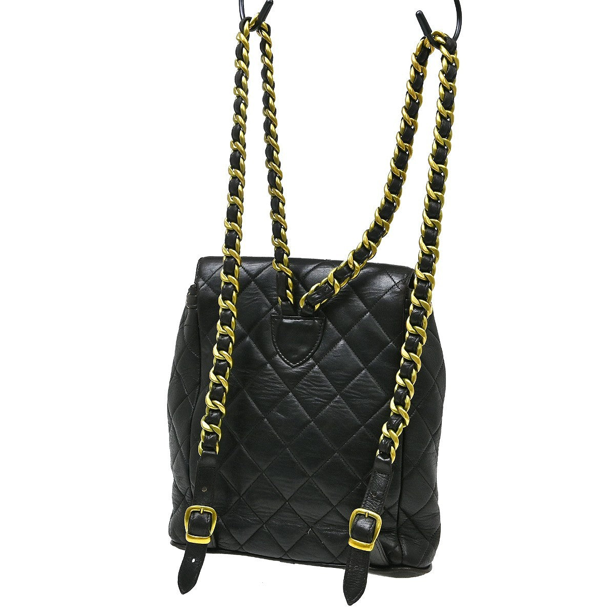 Chanel Duma Drawstring Backpack Quilted Leather Black Leather Backpack Bag (Pre-Loved)