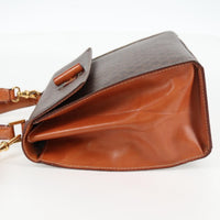 Celine Vintage Convertible Top Handle Bag Macadam Coated Canvas Brown Canvas Bag (Authentic Pre-Loved)
