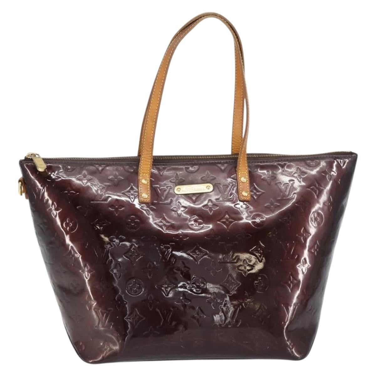 Louis Vuitton Bellevue Handbag Monogram Vernis Purple Patent_Leather Tote Bag Bag (Pre-Loved)