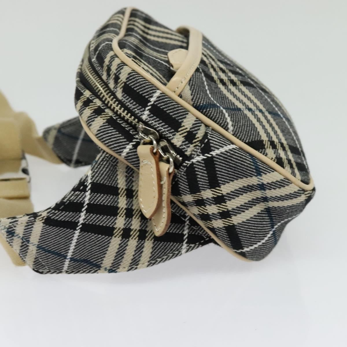 Burberry Waist Bag Vintage Check Canvas Blue Canvas Shoulder Bag Bag (Authentic Pre-Loved)