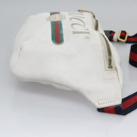 Gucci Logo Belt Bag Printed Leather White Leather Shoulder Bag Bag (Authentic Pre-Loved)