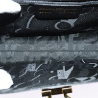 Salvatore Ferragamo Gancini Shoulder Bag Leather Black Leather Shoulder Bag Bag (Authentic Pre-Loved)
