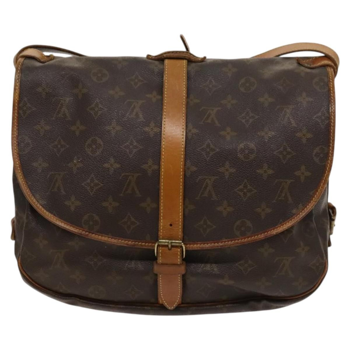 Louis Vuitton Saumur Handbag Monogram Canvas Brown Canvas Shoulder Bag Bag (Authentic Pre-Loved)