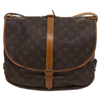 Louis Vuitton Saumur Handbag Monogram Canvas Brown Canvas Shoulder Bag Bag (Authentic Pre-Loved)