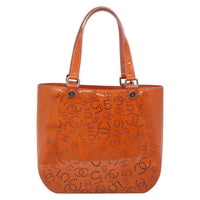 Chanel Cc No.5 Shopping Tote Perforated Patent Orange Patent_Leather Tote Bag Bag (Pre-Loved)