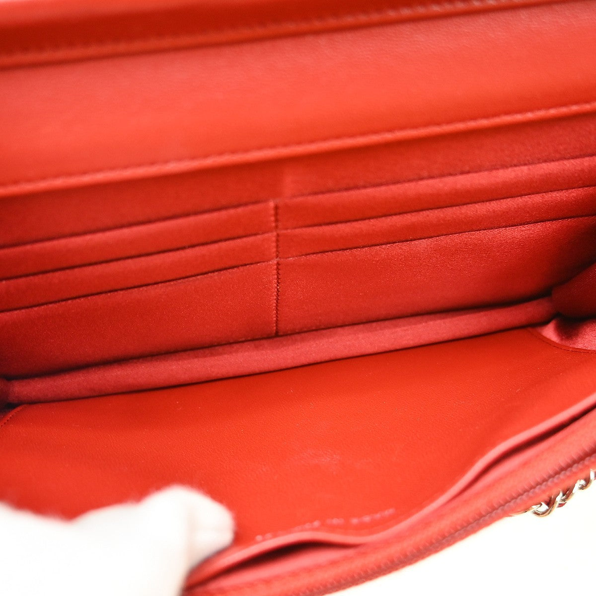 Chanel Chanel Wallet On Chain Camellia Lambskin Red Leather Clutche & Pouche Bag (Pre-Loved)
