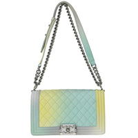 Chanel Rainbow Boy Flap Bag Quilted Painted Caviar Multicolour Leather Shoulder Bag Bag (Authentic Pre-Loved)