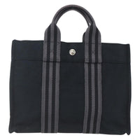Hermes Fourre Tout Tote Canvas Black Canvas Tote Bag Bag (Authentic Pre-Loved)