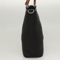 Gucci Bamboo Tote Bag Canvas Black Canvas Tote Bag Bag (Authentic Pre-Loved)