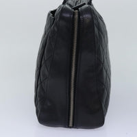Chanel Vintage Cc Zip Around Bowler Bag Quilted Caviar Black Leather Handbag (Pre-Loved)