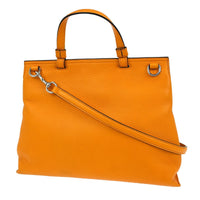 Gucci 2-Way Bamboo Handle Shoulder Bag Python Orange Leather Handbag (Authentic Pre-Loved)
