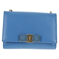 Salvatore Ferragamo Ginny Crossbody Bag Leather Blue Leather Shoulder Bag Bag (Authentic Pre-Loved)