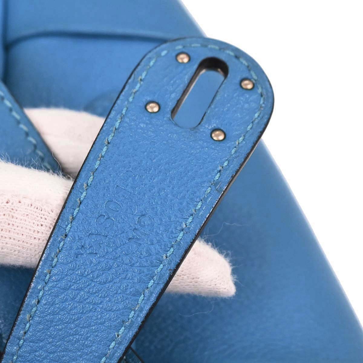 Hermes Hermes Lindy Bag Evercolor Blue Leather Shoulder Bag Bag (Authentic Pre-Loved)