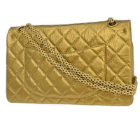 Chanel 2.55 Shoulder Bag Leather Gold Calfskin Shoulder Bag Bag (Authentic Pre-Loved)