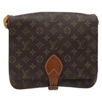 Louis Vuitton Cartouchiere Handbag Monogram Canvas Brown Canvas Shoulder Bag Bag (Pre-Loved)