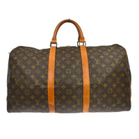 Louis Vuitton Keepall Bag Monogram Canvas Brown Canvas Travel Bag Bag (Authentic Pre-Loved)