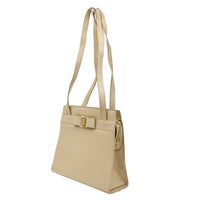 Salvatore Ferragamo Vara Shoulder Bag Leather Beige Leather Shoulder Bag Bag (Pre-Loved)