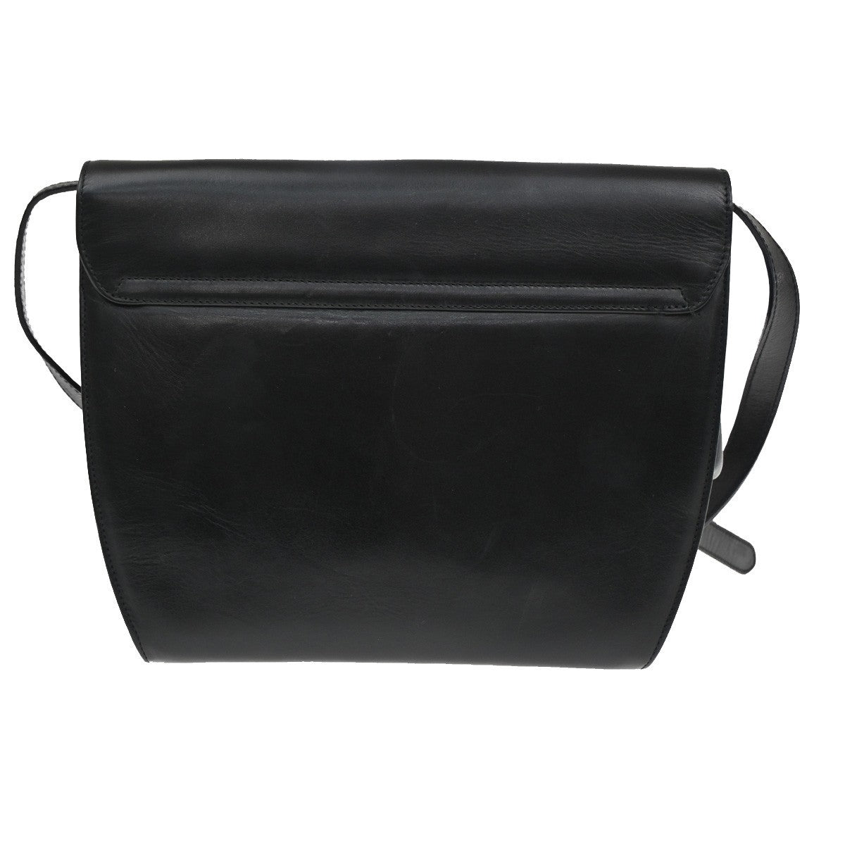 Salvatore Ferragamo Gancini Shoulder Bag Leather Black Leather Shoulder Bag Bag (Pre-Loved)