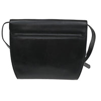Salvatore Ferragamo Gancini Shoulder Bag Leather Black Leather Shoulder Bag Bag (Pre-Loved)