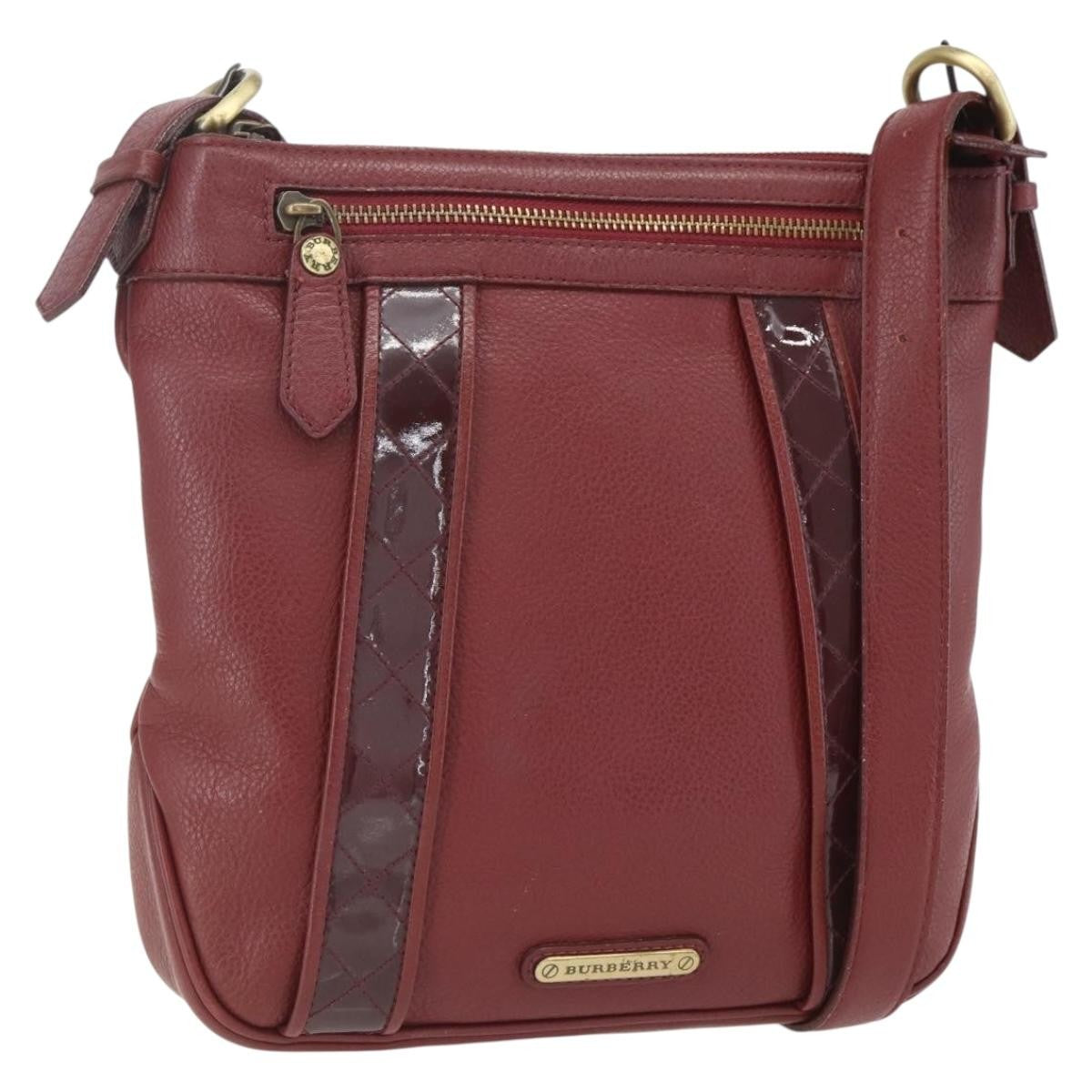 Burberry Vintage Shoulder Bag Leather Red Leather Shoulder Bag Bag (Authentic Pre-Loved)