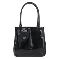 Salvatore Ferragamo Vintage Tote Bag Patent Leather Black Patent_Leather Tote Bag Bag (Pre-Loved)