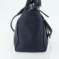 Bally Vintage Handbag Leather Navy Leather Handbag (Pre-Loved)